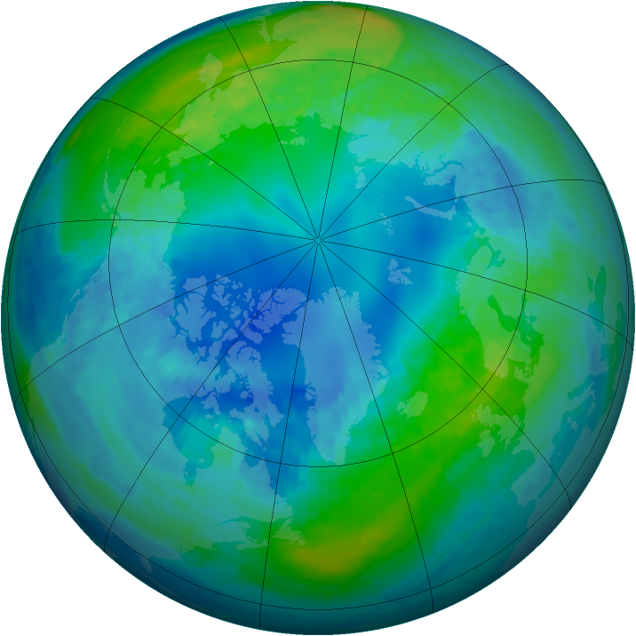 Arctic ozone map for 26 October 2002